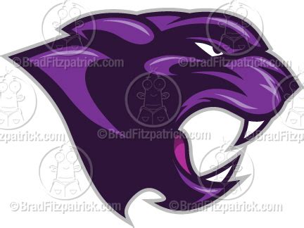 Purple Panther Clip Art | Purple Panther Logo Graphics | Clipart Purple Panther Mascot Logo ...