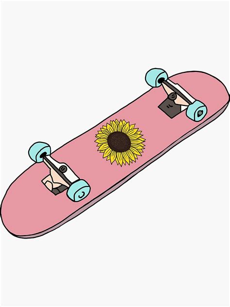 "Aesthetic Pastel Sunflower Skateboard " Sticker for Sale by CaitlinCerys | Redbubble