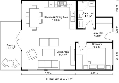 3 Bedroom Floor Plan With Dimensions In Meters | Review Home Co