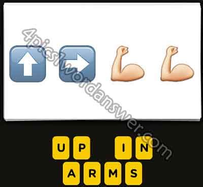 Guess The Emoji Up Arrow Right Arrow 2 Arm Muscle | 4 Pics 1 Word Daily ...