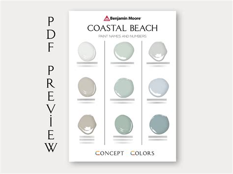 Benjamin Moore Coastal Beach Paint Palette Beach Review - Etsy