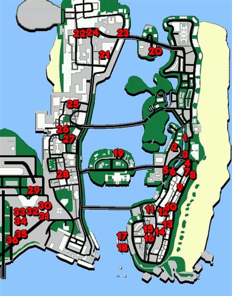 Gta Vice City Map Of Hidden Packages