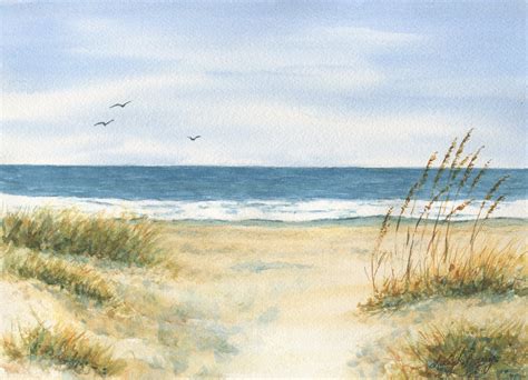 Watercolor Paintings Of Beaches