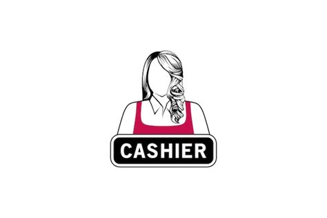 Premium Vector | Modern beautiful female cashier logo template design