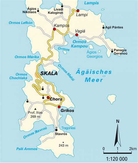 Patmos Greece map - Patmos map Greece (Southern Europe - Europe)