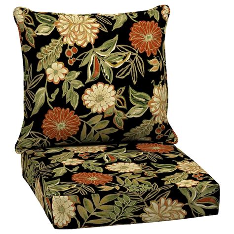 Arden Outdoor Floral Black Deep Seat Patio Chair Cushion at Lowes.com