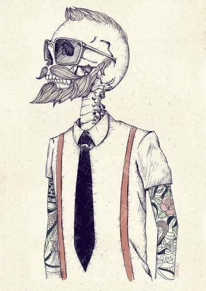 Hipster Skeleton Illustration | Hipster art, Sketches, Art prints