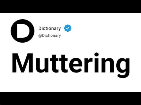 Muttering Meaning In English - YouTube