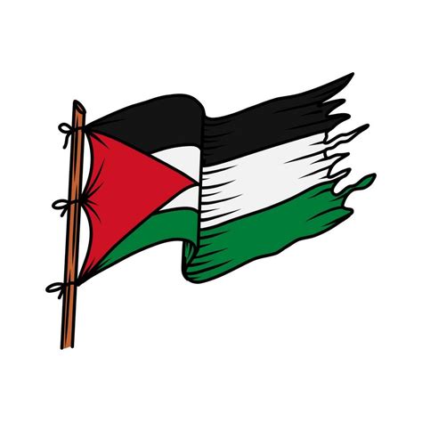 Palestine flag vector illustration. Vector hand drawn of Palestine flag ...