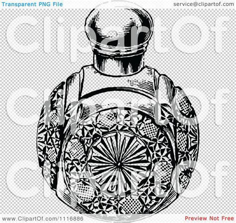 Clipart Of A Retro Vintage Black And White Glass Perfume Bottle - Royalty Free Vector ...