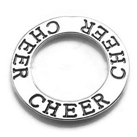 Metal Alloy Cheer Message charms cheer circle round jewelry accessories fit dancing majorette ...