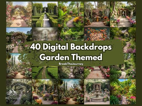 40 Stunning Garden-themed Photography Backdrops for Digital Download High-quality and Highly ...