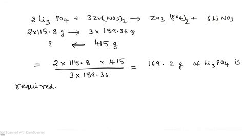 [Solved] Consider the following balanced equation: 2 Li 3 PO 4 + 3 Zn ...