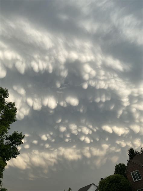 Mammatus clouds after a storm from a few weeks back : r/meteorology