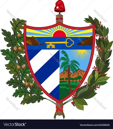 Coat of arms of republic of cuba Royalty Free Vector Image