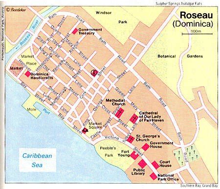 Map Of Roseau Dominica - Sena Xylina