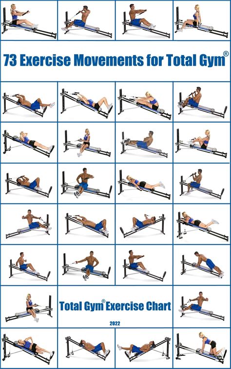 73 Exercise Movements for Total Gym®. Total Gym® Exercise Chart. Ebook Pdf - Etsy