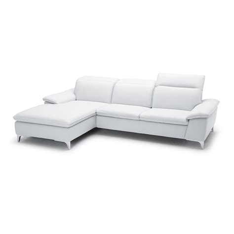 J&M Furniture 1911B Modern White Faux Leather Sectional at Lowes.com