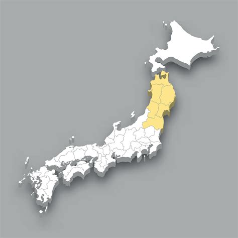 Tohoku region location within Japan map 25355503 Vector Art at Vecteezy