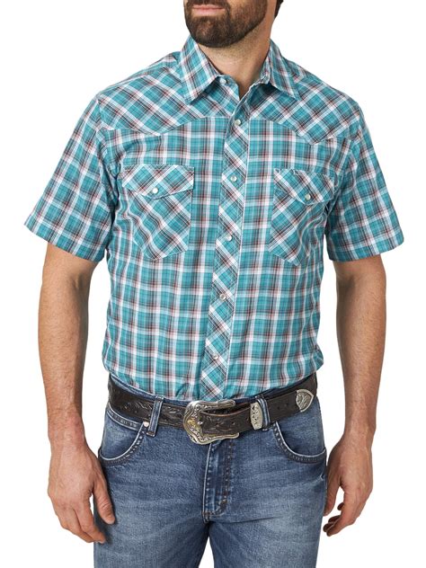 Wrangler - Wrangler Men's Short Sleeve 2 Pocket Western Shirt - Walmart.com - Walmart.com