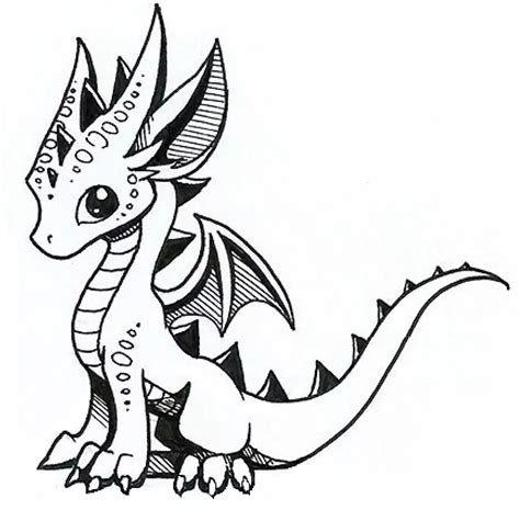 Cute Baby Dragon Coloring Pages PDF Free - Coloringfolder.com | Cute dragon drawing, Dragon ...