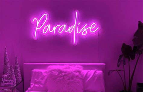 Hot Pink Paradise Neon Sign for Bedroom Decors Above Bed, Custom Neon Sign, Neon Wedding Sign - Etsy