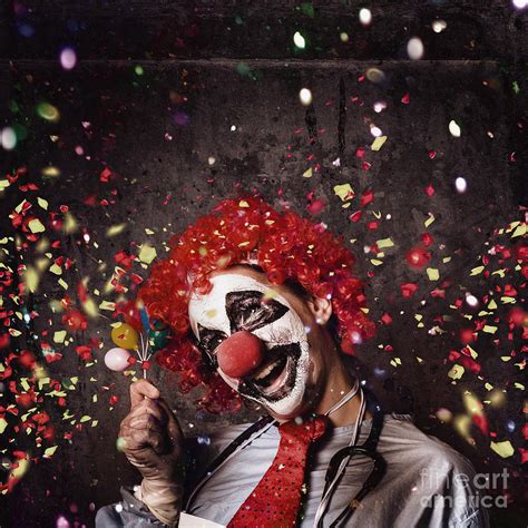 Creepy birthday clown at party celebration Photograph by Jorgo ...