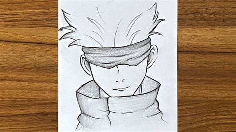 Comment dessiner GOJO SATORU - Jujutsu Kaisen || Comment dessiner un anime étape par étape ...