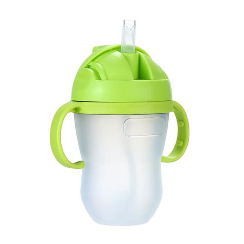 240ml/ 8oz Baby Water Bottle with Straw Wide Mouth Feeding Bottle Drinking Bottles Leak Proof No ...