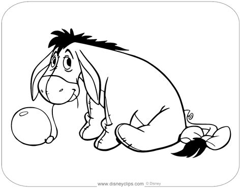 Eeyore Birthday Coloring Pages Free