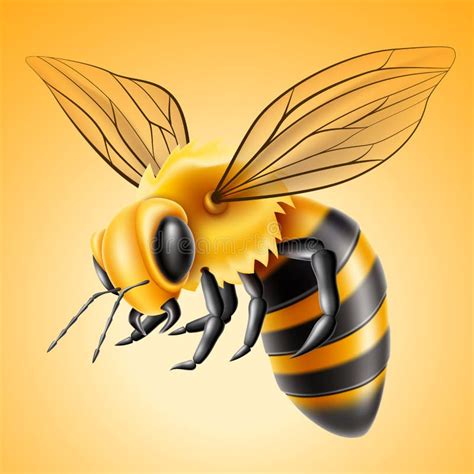 Producto Natural Realista De La Miel De La Abeja Del Vector Que Vuela Ilustración del Vector ...