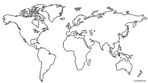 Printable World Map Coloring Page For Kids