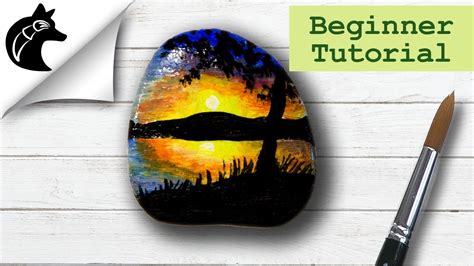 Rock Painting Tutorial For Beginners Sunset - YouTube