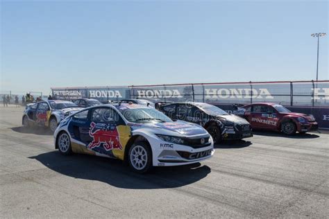 Drivers Battle for Position during the Red Bull Global Rallycross Editorial Stock Image - Image ...