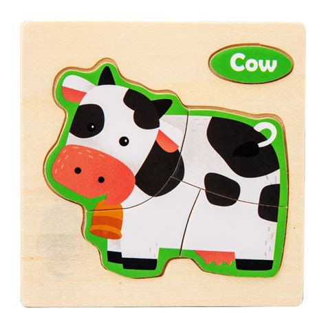 Mikilon Wooden Animal Puzzles Toys for Toddlers Ages 1-3 - Kids Animal ...