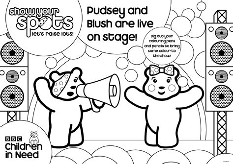 Pudsey Bear Colouring In Pictures