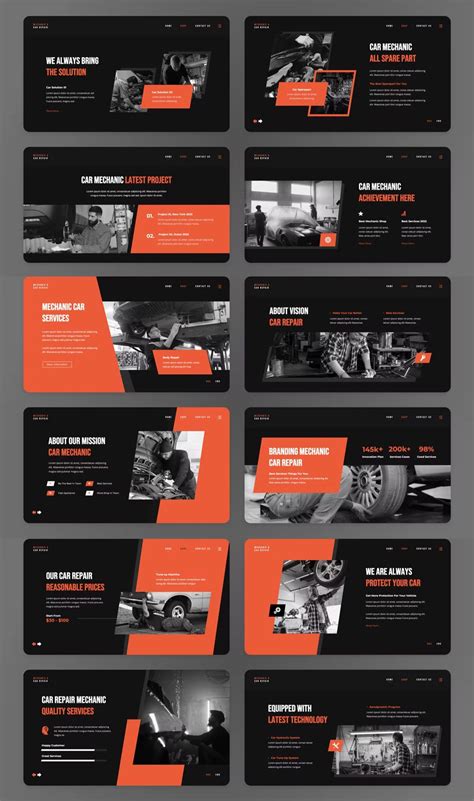 Mechanic Car Repair Powerpoint Template - 30+ Slides