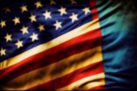 Premium AI Image | A Close Up Of An American Flag With A Blurry Background