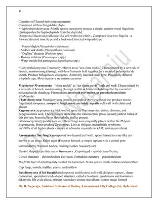 Fungi structure Reproduction Classification, Life cycles Bot coaching material dr dnr | PDF