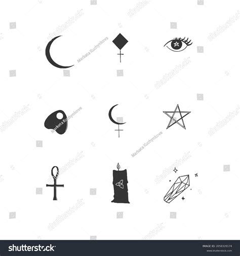 Wicca Witchcraft Icon Symbols Set Simple Stock Vector (Royalty Free) 2058329174 | Shutterstock