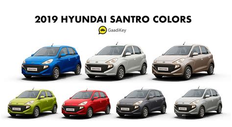 2019 Hyundai Santro Colors: White, Beige, Red, Silver, Blue, Green, Grey - GaadiKey