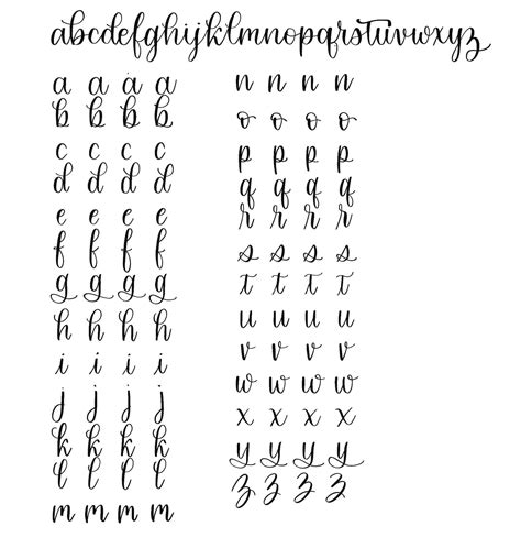 Calligraphy Alphabet Letters Guide - Infoupdate.org