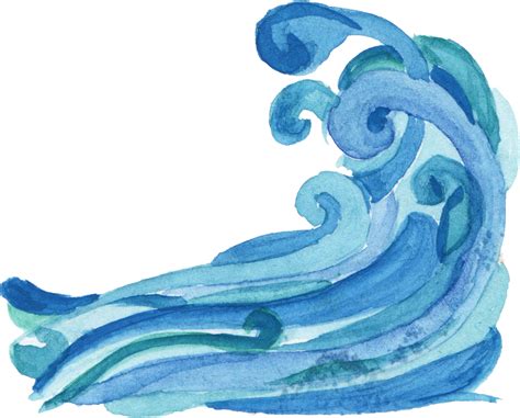 6 Watercolor Ocean Wave (PNG Transparent) | OnlyGFX.com