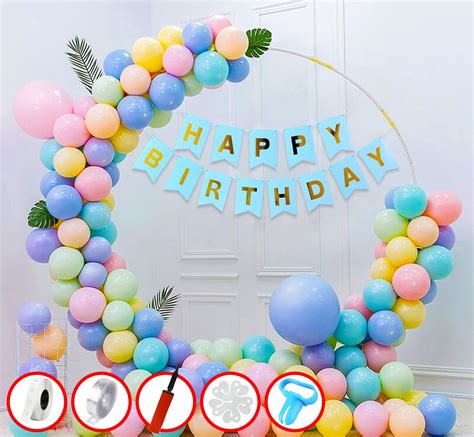 Buy Party Propz Pastel Balloons for Birthday Decorations- Set of 56 Pcs ...