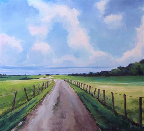 PAINTINGS IN OIL: Large Rural Landscape in Oil - "The Journey Begins Here"