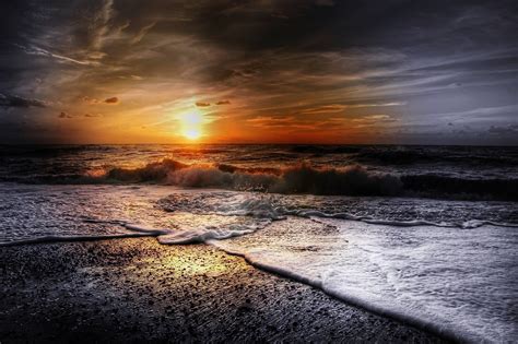 800x480 Beach Summer Sunset Waves 800x480 Resolution HD 4k Wallpapers, Images, Backgrounds ...