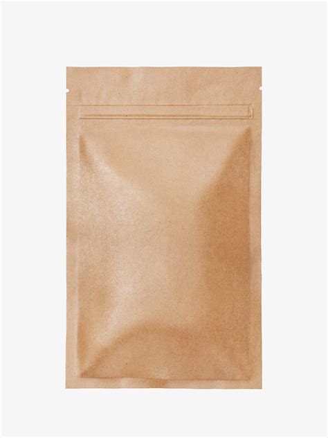 Self zip foil bag mockup / kraft paper - Smarty Mockups