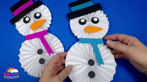 How to Make a Paper Snowman | Christmas Craft for Kids - YouTube