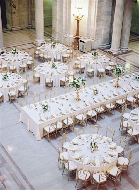 Mixed round and rectangle gold and white wedding reception table layout - Fab Mood | Wedding ...