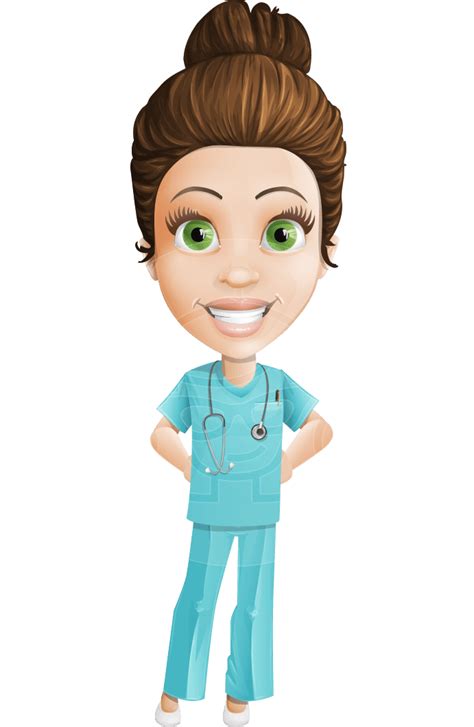 Pretty Nurse Cartoon Vector Character - 112 Illustrations | GraphicMama | Nurse cartoon, Cartoon ...